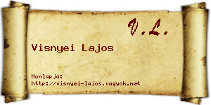 Visnyei Lajos névjegykártya